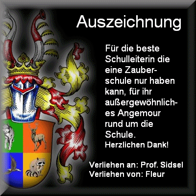 Award von Fleur zum 1. Geburtstag der Schule